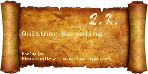 Quittner Karmelina névjegykártya
